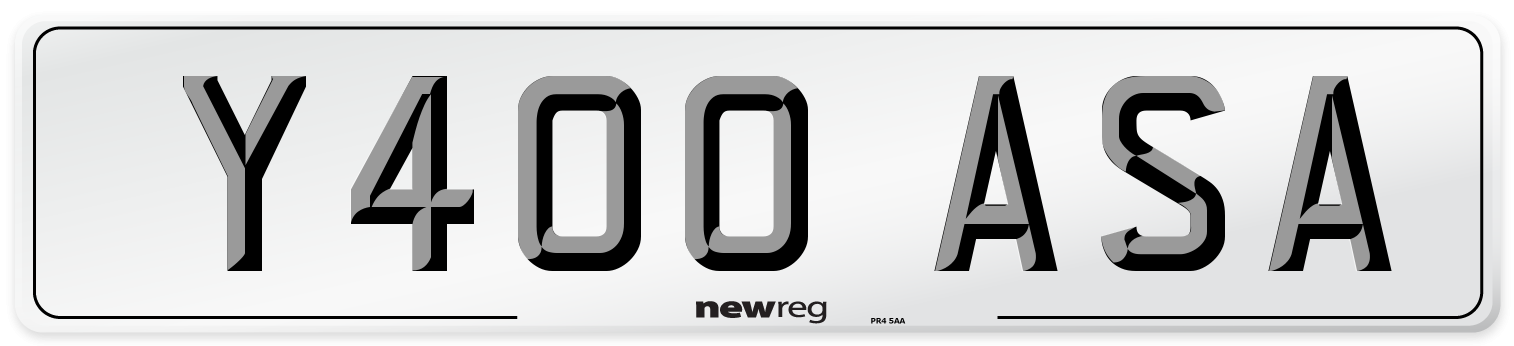 Y400 ASA Number Plate from New Reg